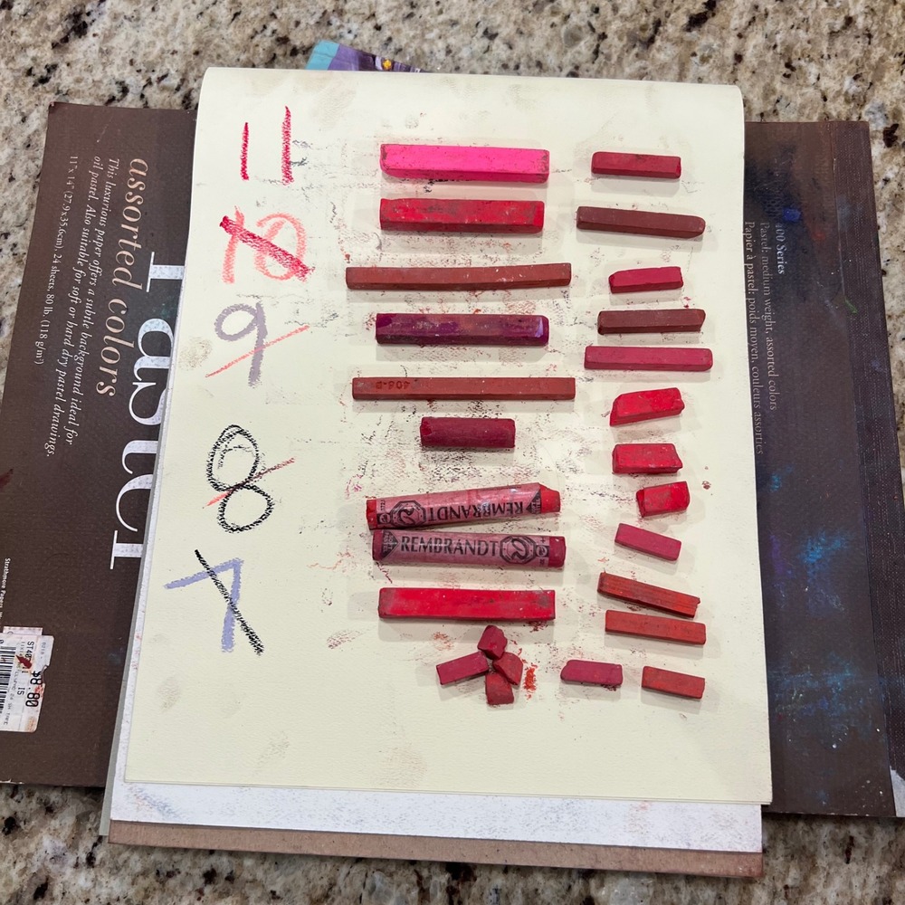 Rembrandt Sennelier mixed Pastels Lot Red Pink Burgundy Artist Drawing Supplies